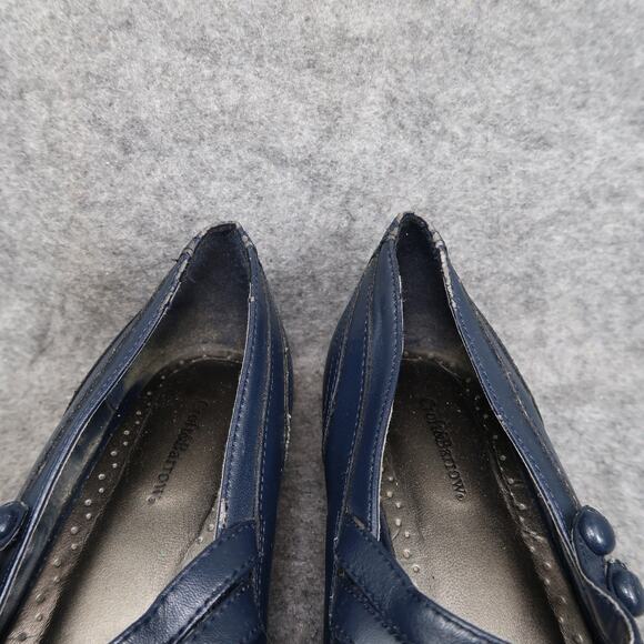 Croft & Barrow Shoes Womens 6.5 Casual Mary Jane Clare Navy Slip On Low Wedge - Picture 3 of 12